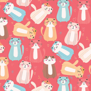 wallpaper Cats on pink