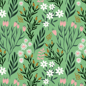 wallpaper Flowers on light green