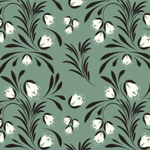 wallpaper Folk flowers on green