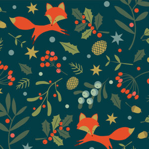 wallpaper Foxes and flora