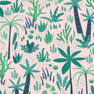 wallpaper Jungle on pink