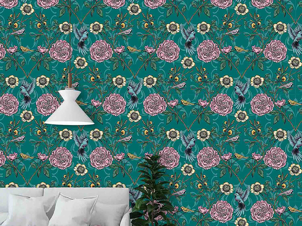 wallpaper Victorian gerden floral